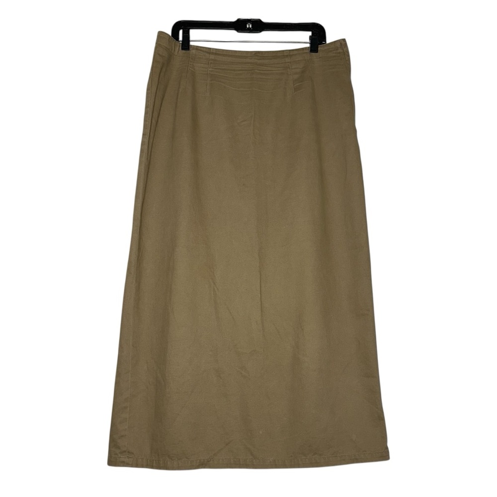 Eddie Bauer Khaki Maxi Skirt Womens Sz 16 Tan Canvas 100% Cotton Gorpcore Safari